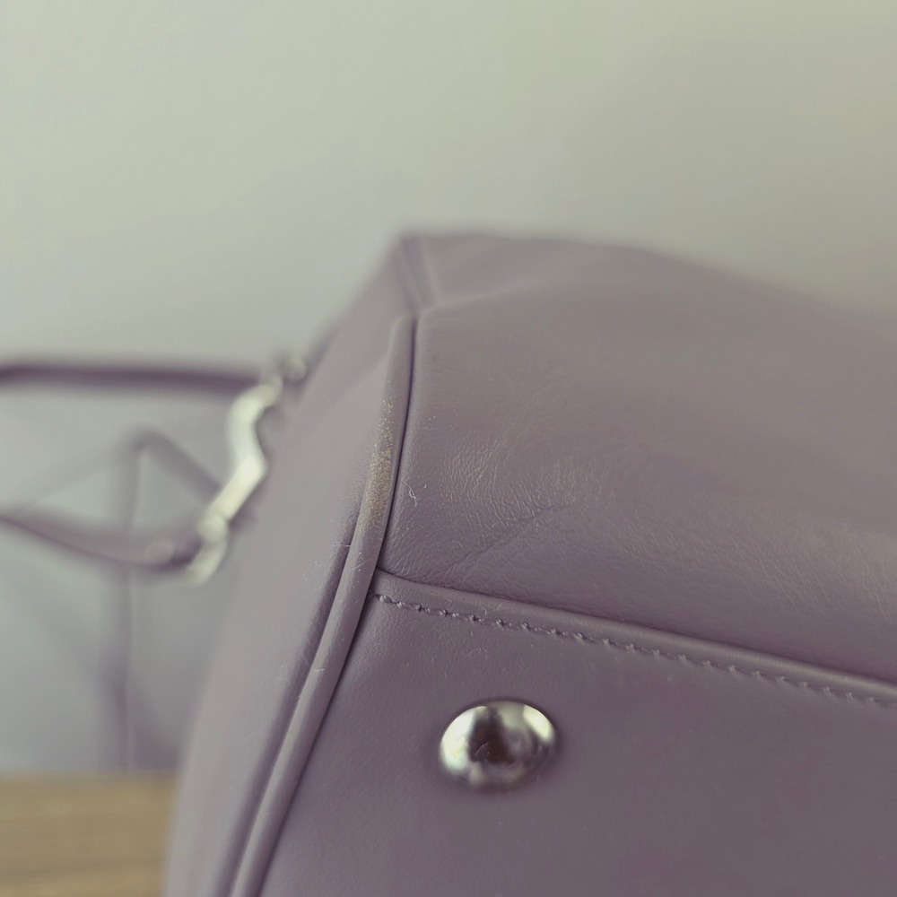 Coach Taylor East West Satchel Lavender Purple Leather Shoulder Bag - Picture 12 of 13